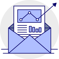 Market emails - market analysis icon